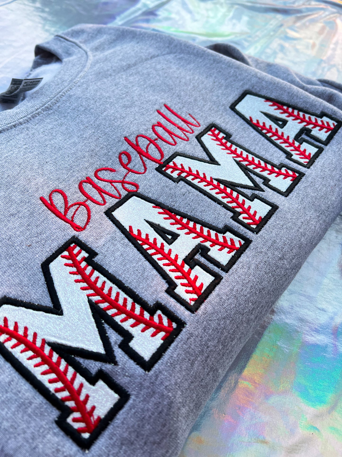 Baseball MAMA Glitter Crewneck