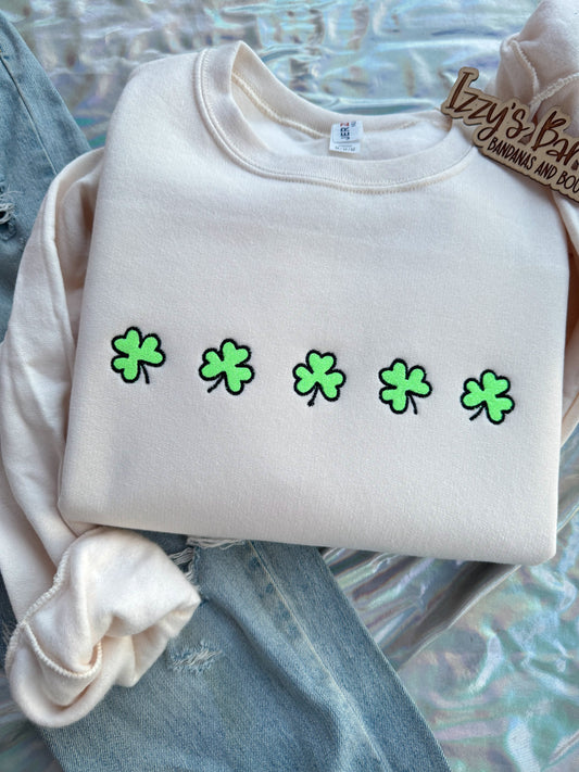 Mini Glitter Shamrocks Crewneck