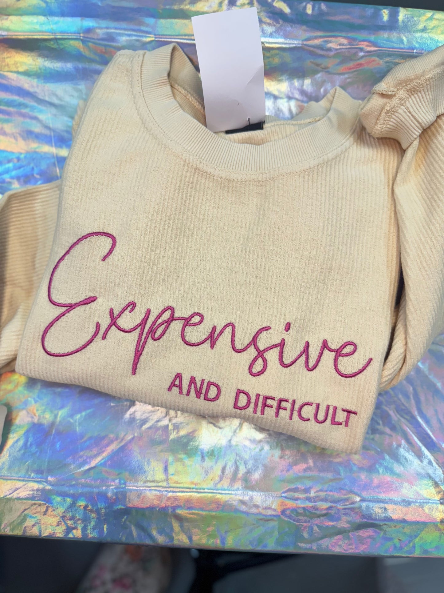 Imperfect! Expensive and Difficult Corded Crewneck