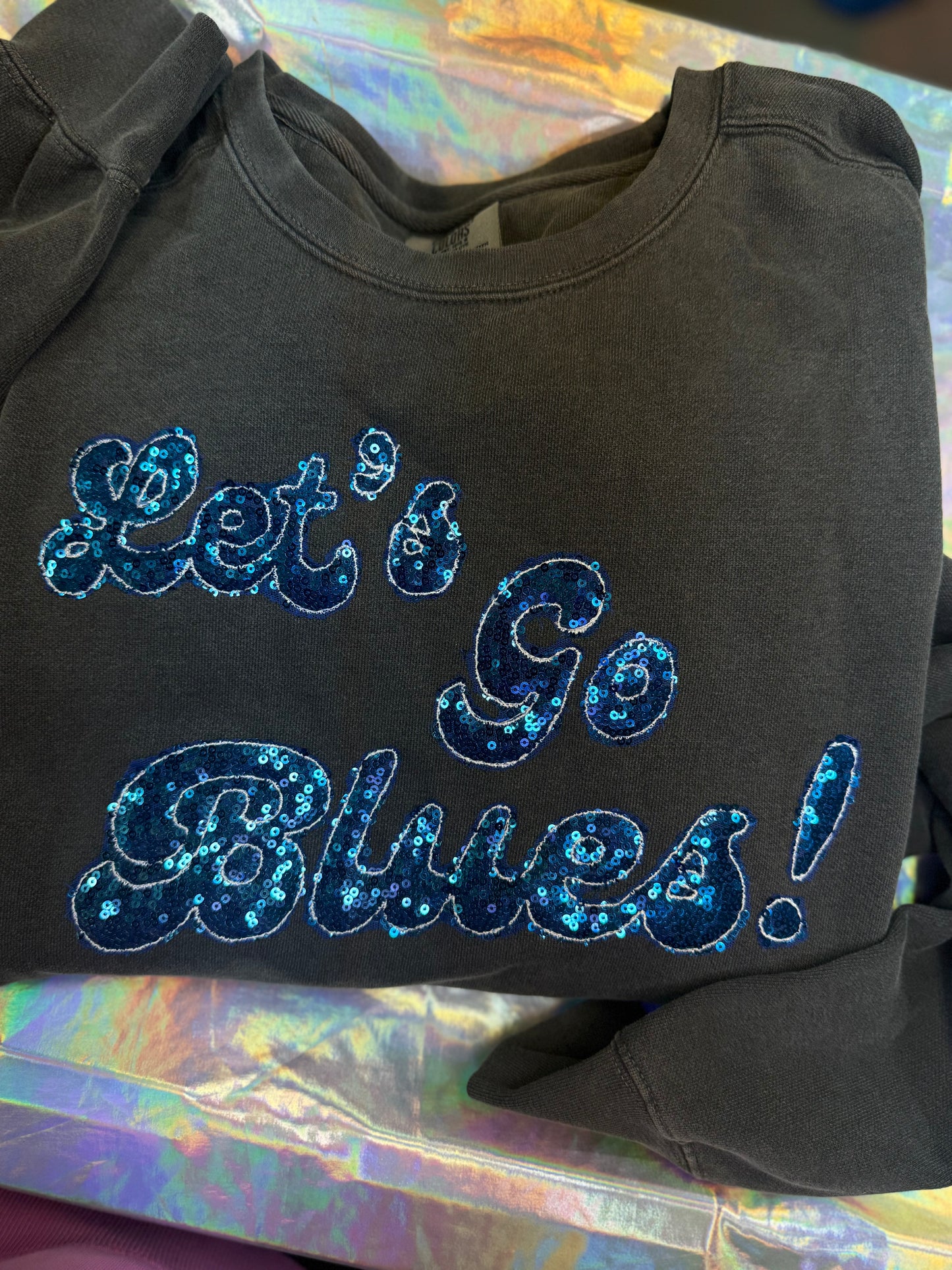 Comfort Colors Sequin STL Hockey Crewneck