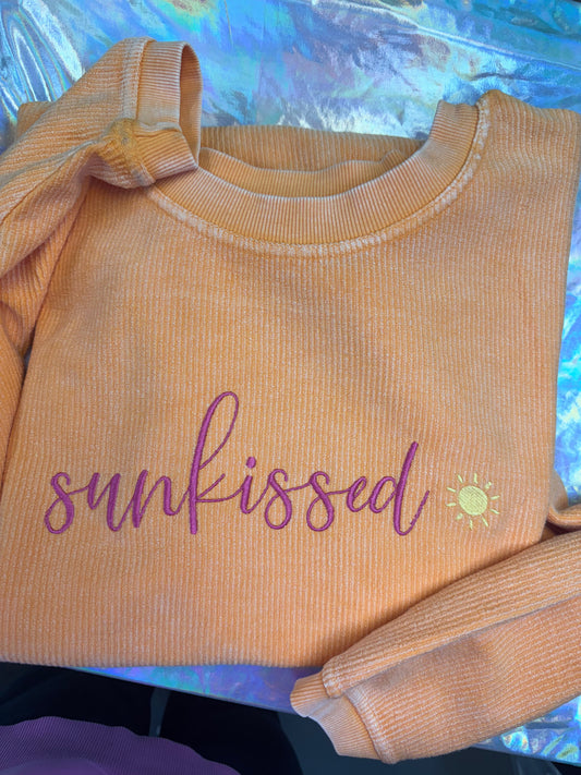 2XL Orange Corded Sunkissed Crewneck