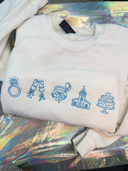 White Bridal Icons Crewneck