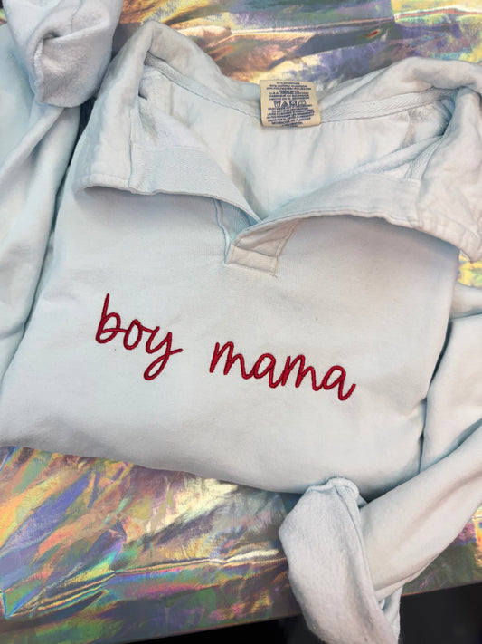 Light Blue Collared Crewneck boy mama
