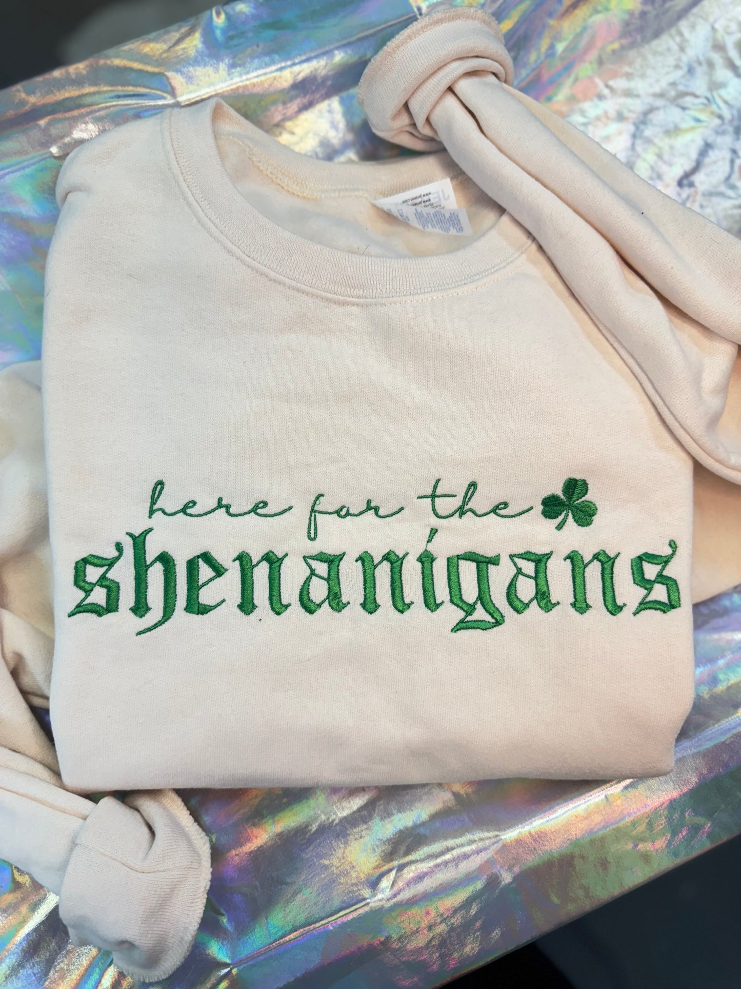 Here for the shenanigans Crewneck