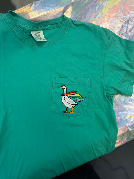 Rainbow Flag Goose Pocket Tee