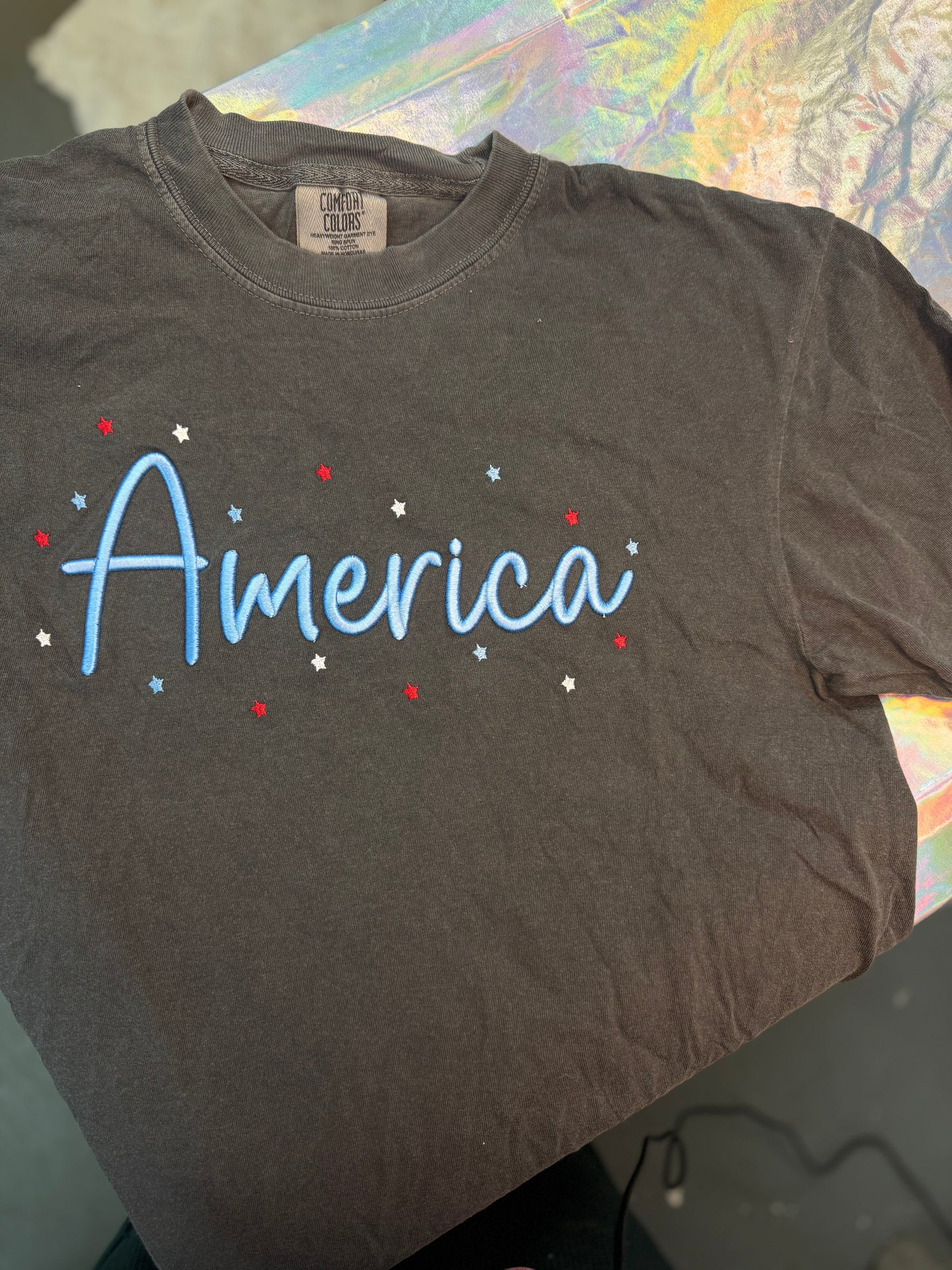 America 3D Embroidered Tee