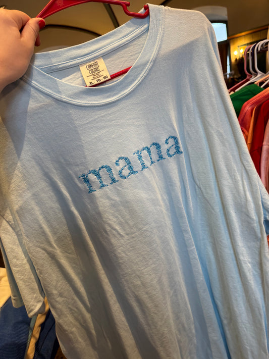 mama Floral Light blue tee