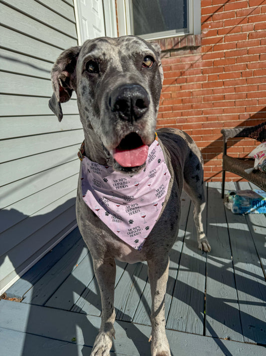 Mom's Drinking Buddy on Light pink Bandana