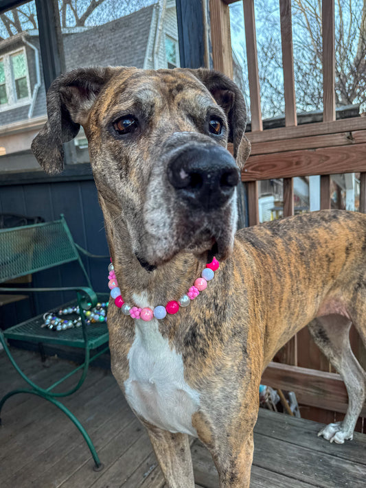 Bubble Pink NYE Beaded Collar