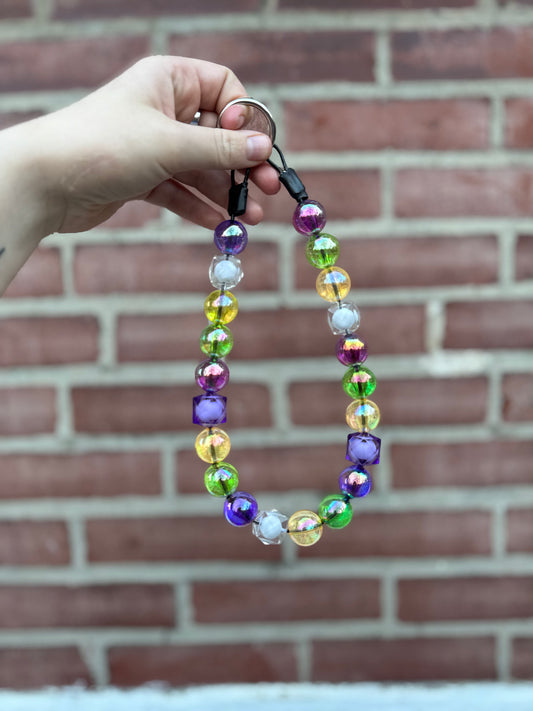 Iridescent Mardi Gras Beaded Collar