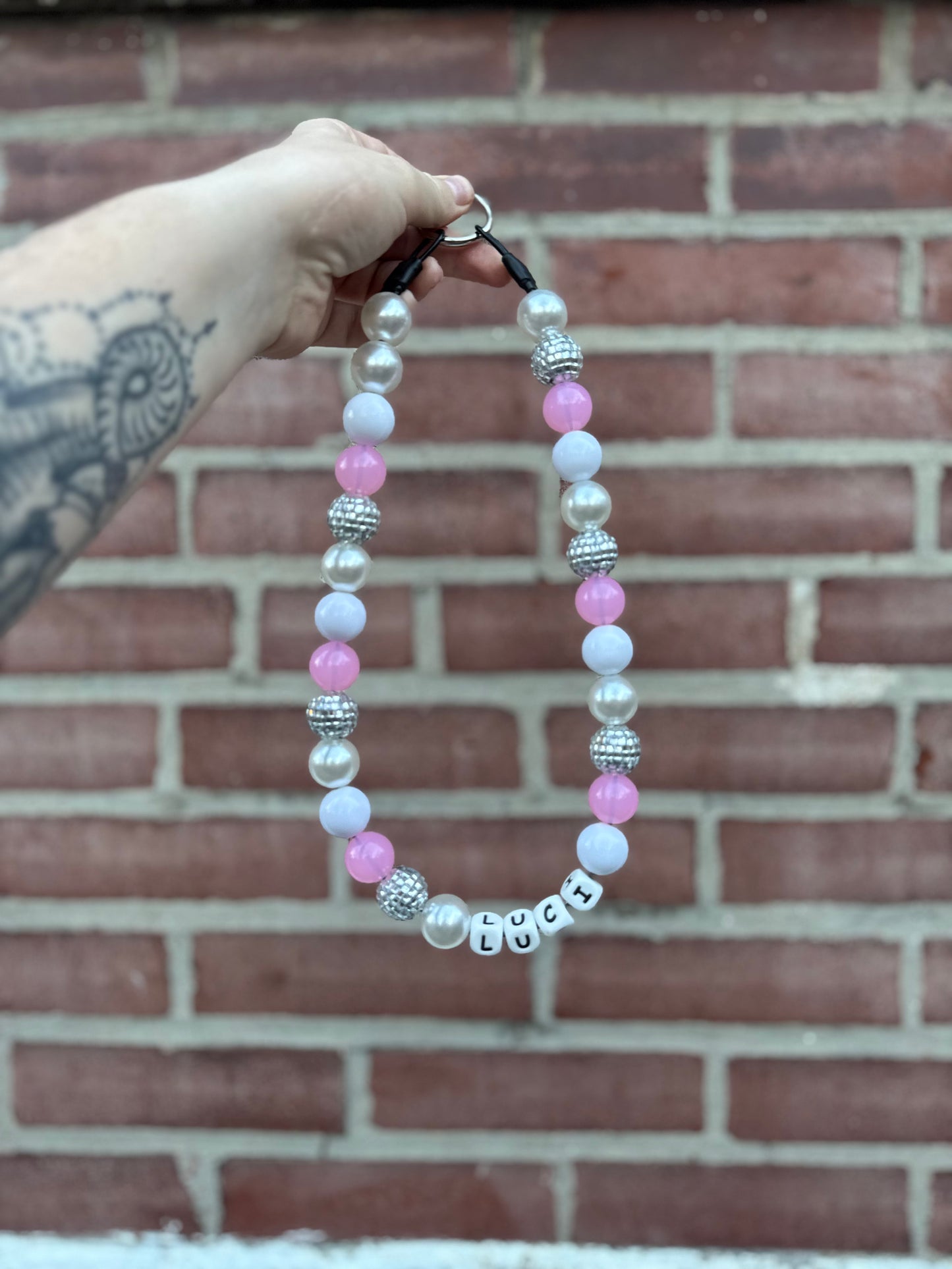 Pink Disco NYE Beaded Collar (With or W/O Name)