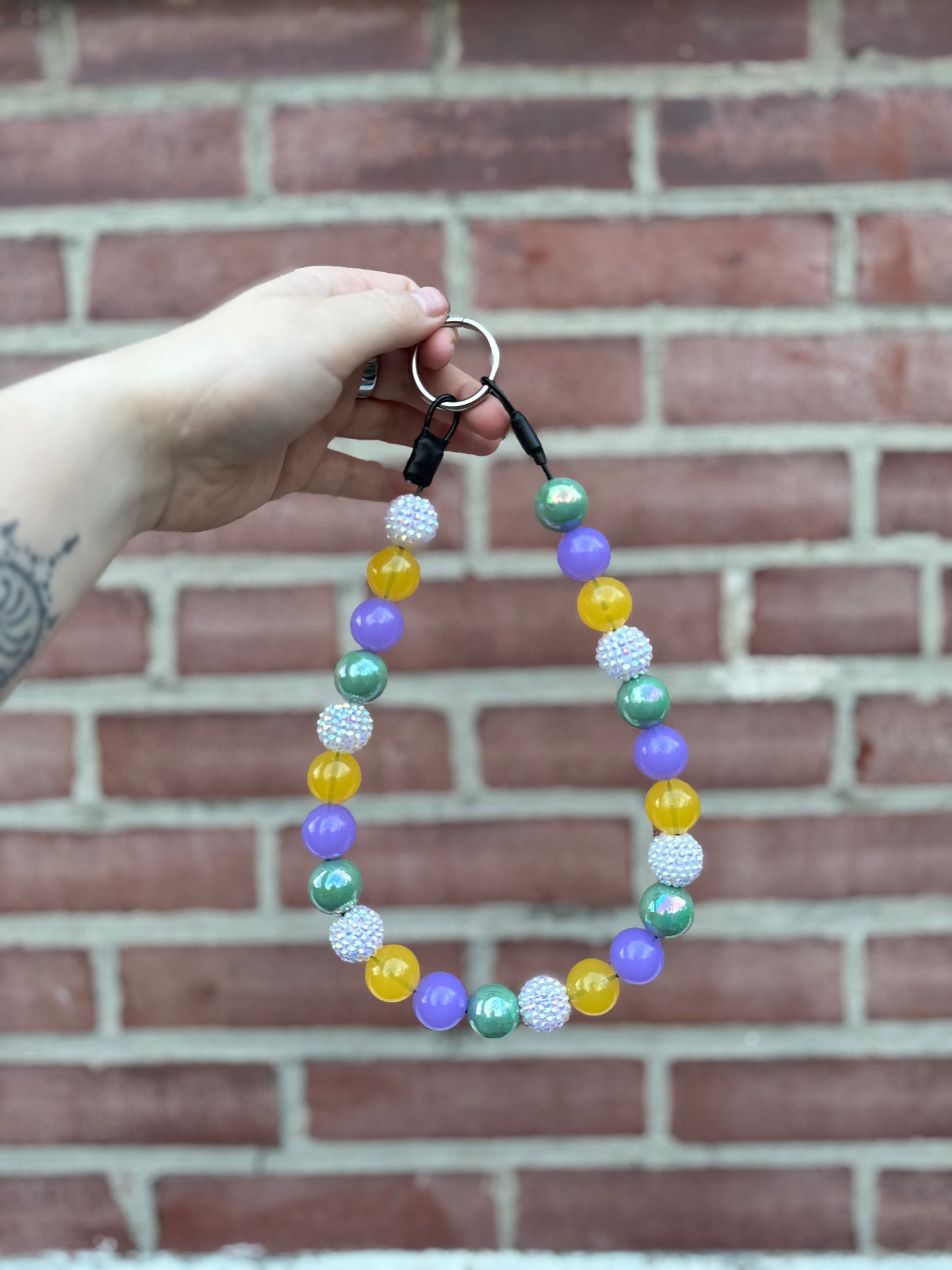 Bubblegum Mardi Gras Beaded Collar