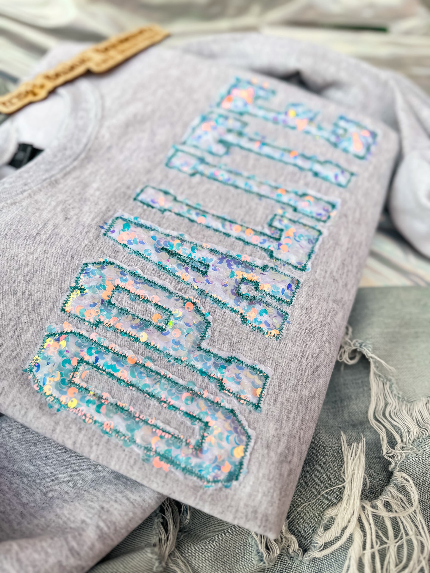 OPALITE Sequin Crewneck