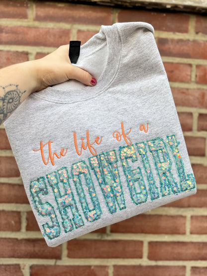 CUSTOM WORD Sequin Crewneck