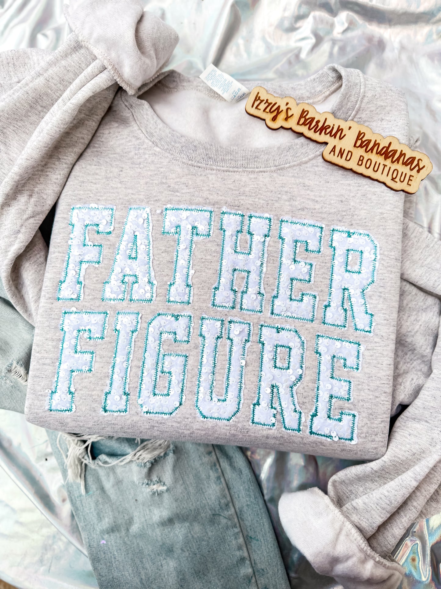 Father Figure Sequin Crewneck