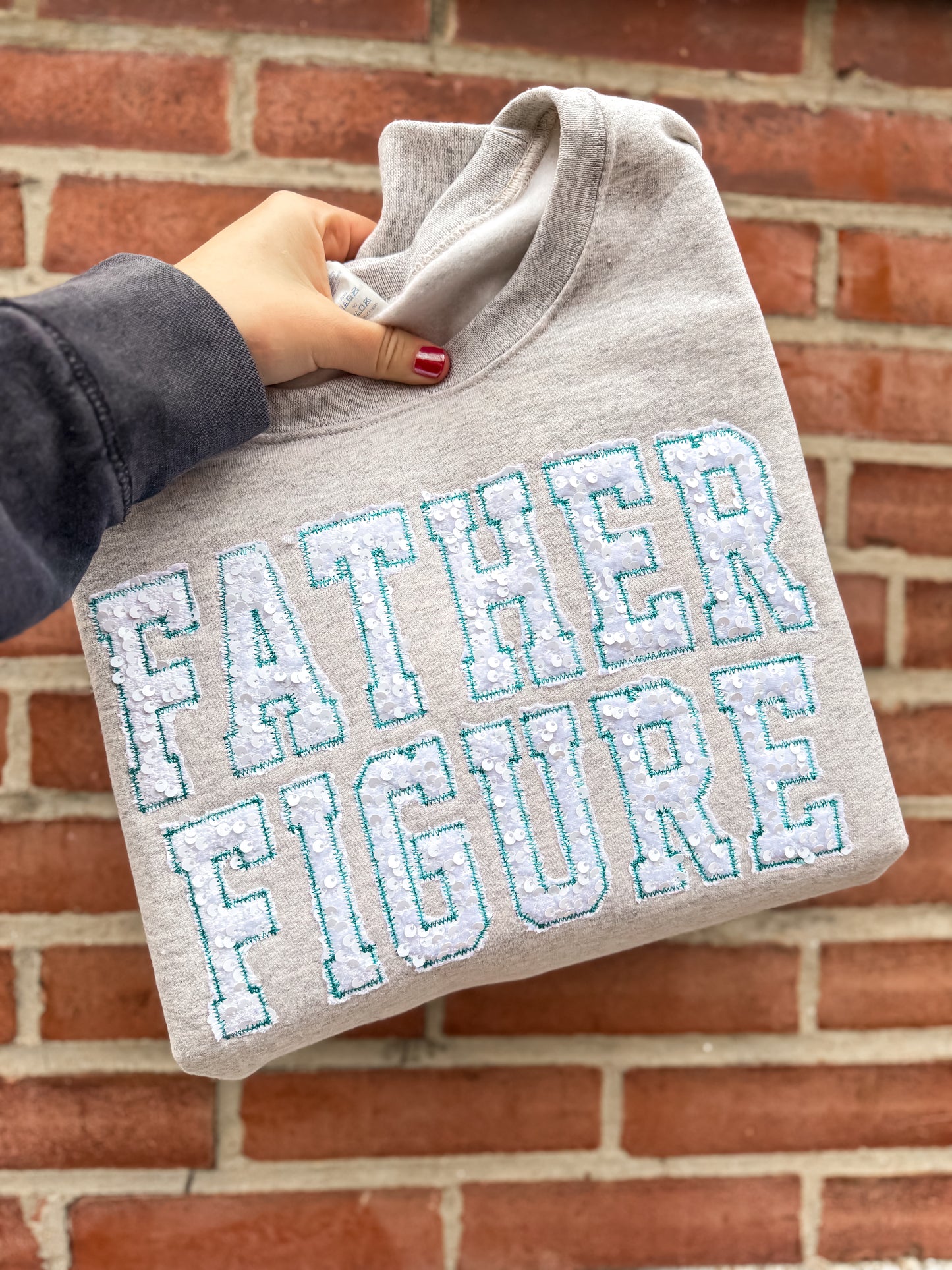 CUSTOM WORD Sequin Crewneck