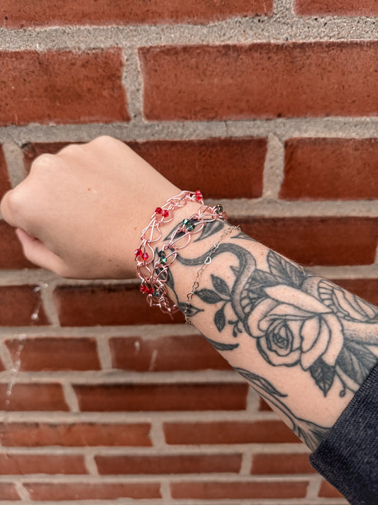 Wire Wrapped Crystal Dainty Bracelet