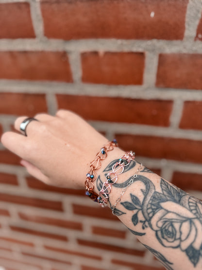Wire Wrapped Crystal Dainty Bracelet