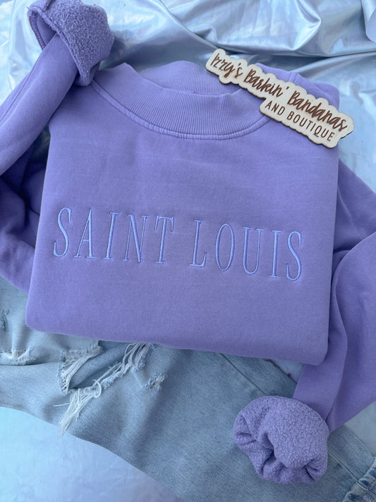 SAINT LOUIS Purple Mock Neck Sweatshirt
