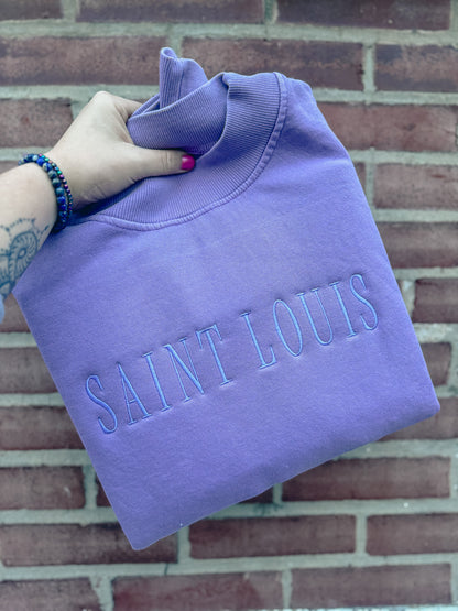 SAINT LOUIS Purple Mock Neck Sweatshirt