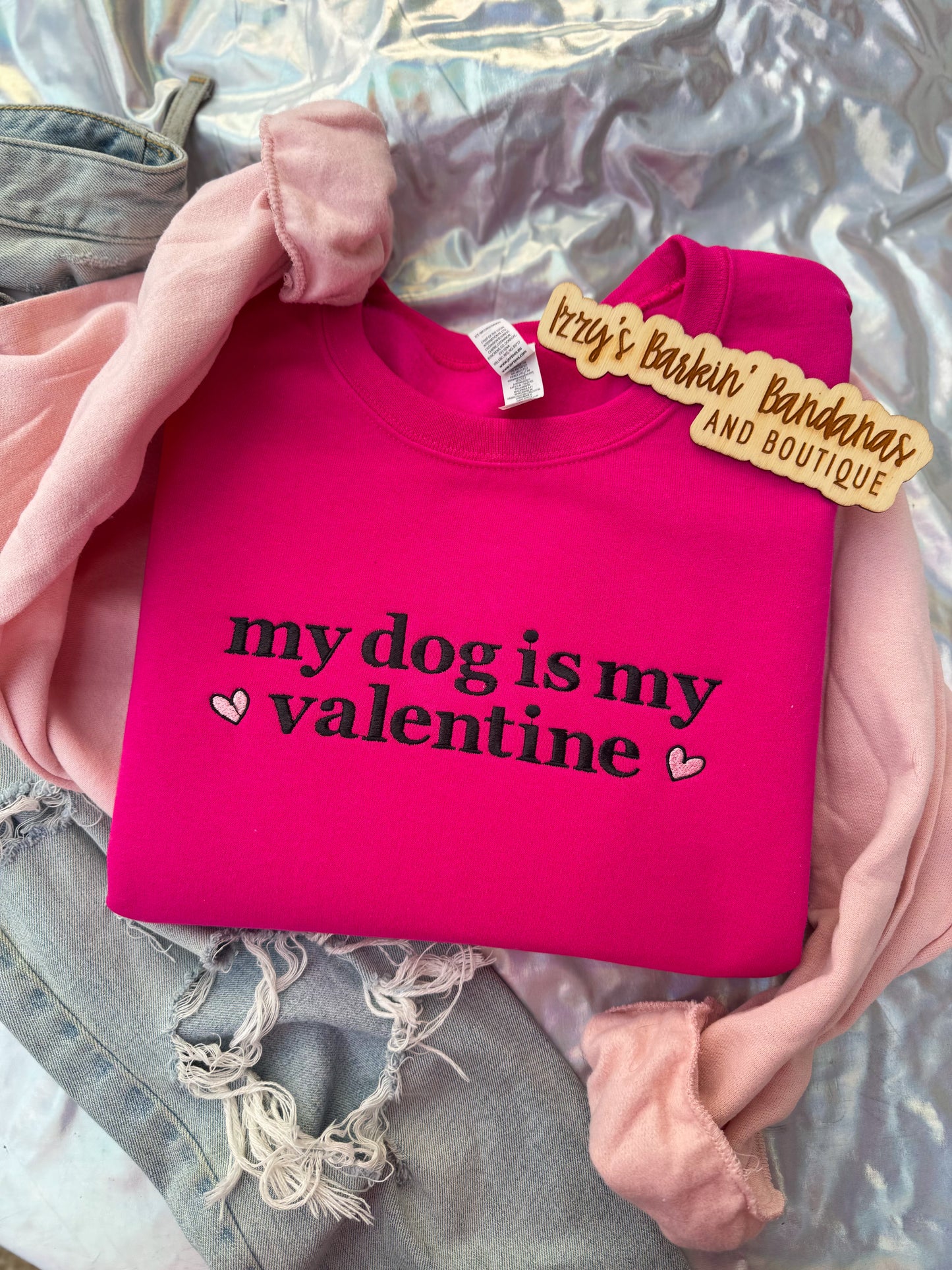 Pink Colorblock Crewneck (Customizable)