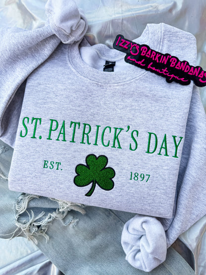 St. Patrick's Day Glitter Shamrock Crewneck