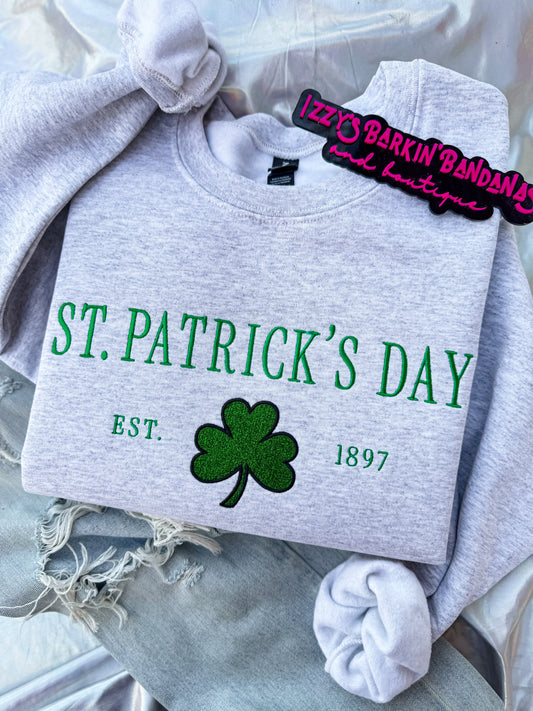 St. Patrick's Day Glitter Shamrock Crewneck