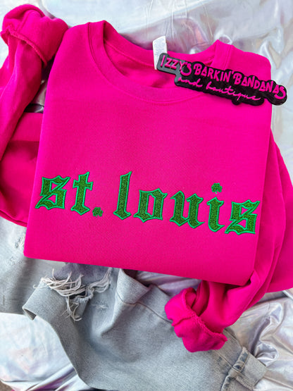 St. Louis Glitter Shamrock Crewneck