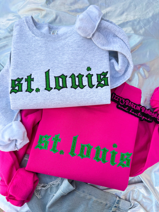 St. Louis Glitter Shamrock Crewneck