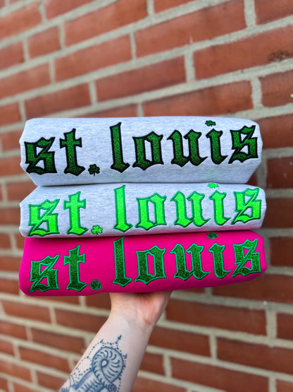 St. Louis Glitter Shamrock Crewneck