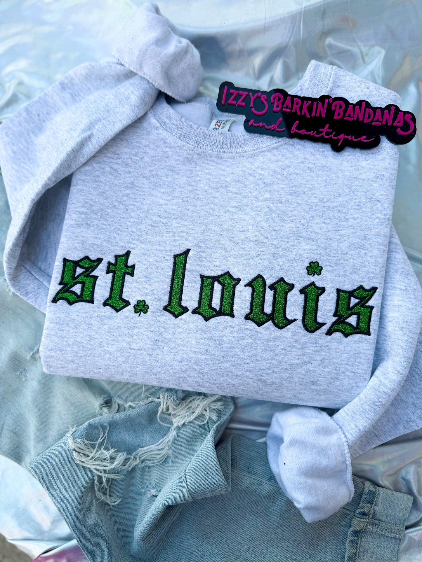 St. Louis Glitter Shamrock Crewneck