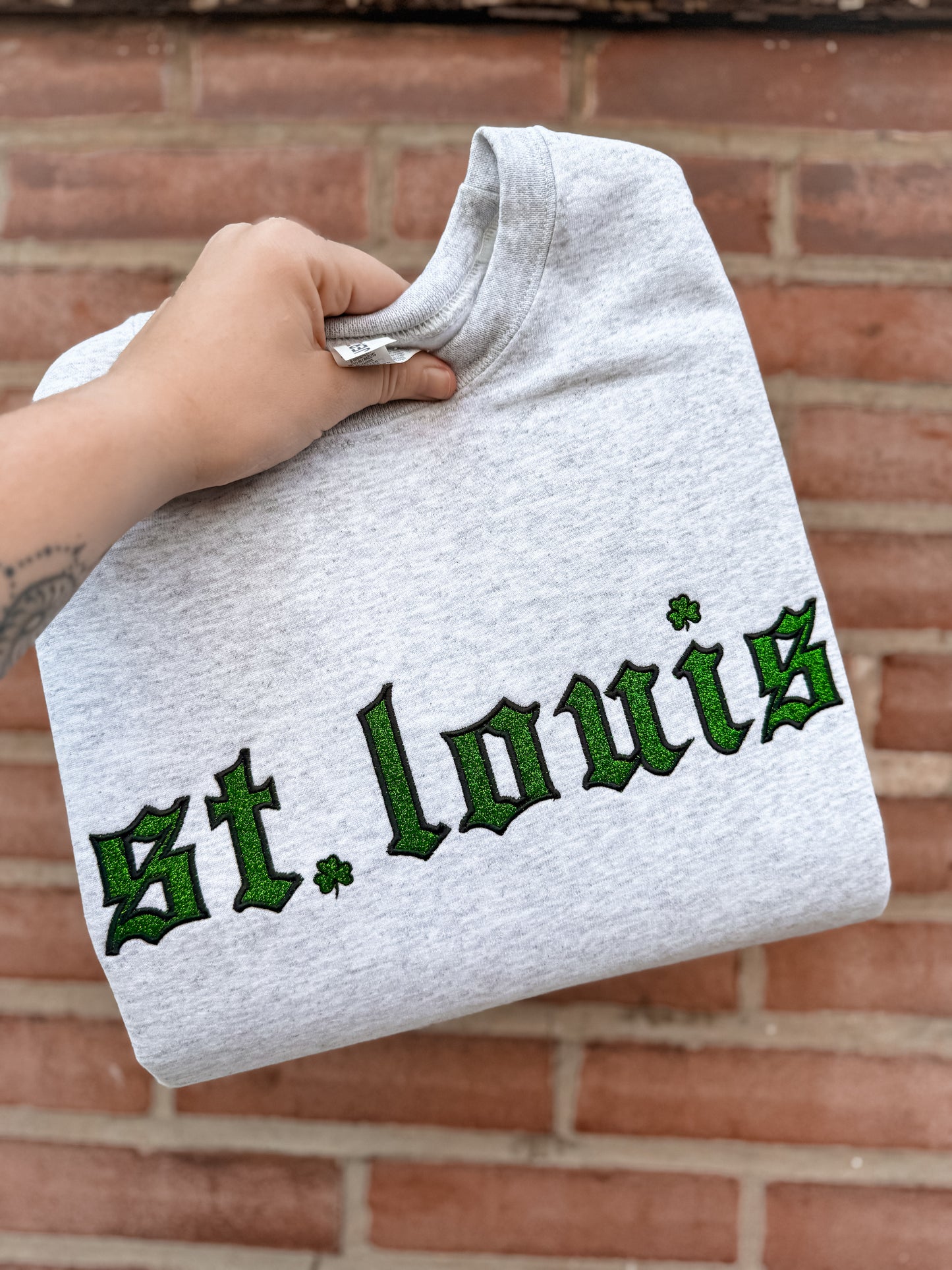 St. Louis Glitter Shamrock Crewneck