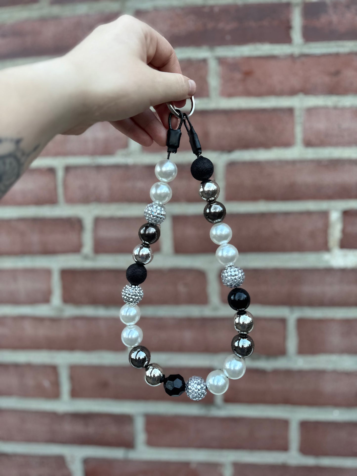 Silver and Black NYE Beaded Collar