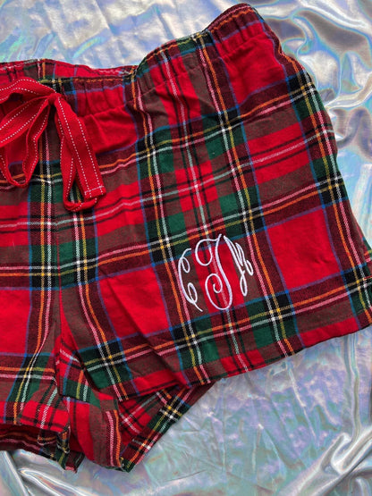 Christmas Embroidered Lounge/Pajama Shorts