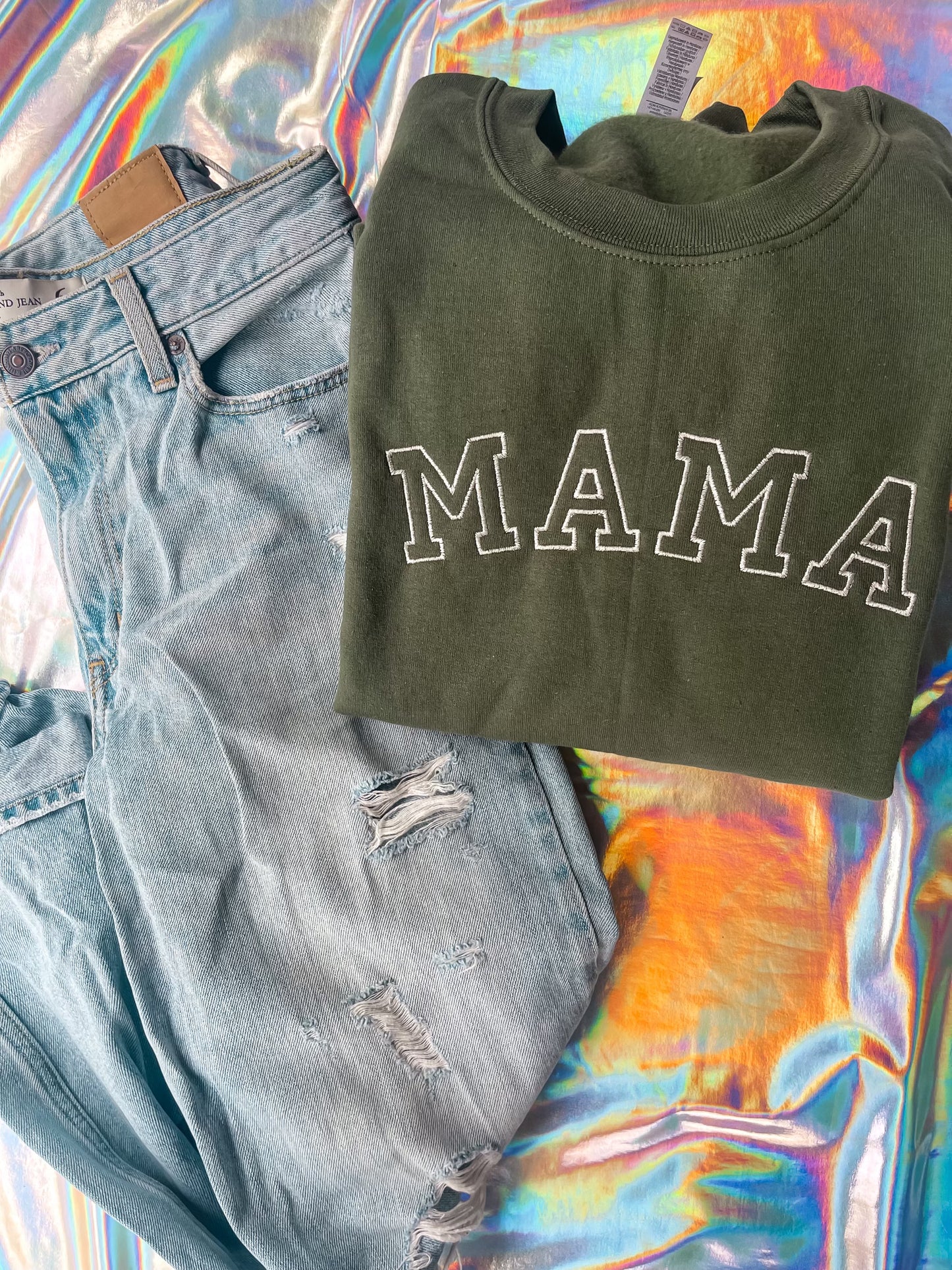 Olive Green MAMA sweatshirt