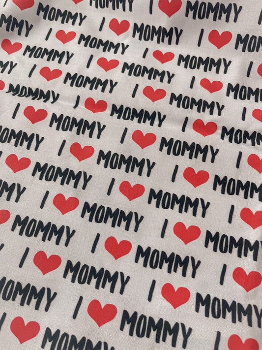 I Love Mom on white Bandana