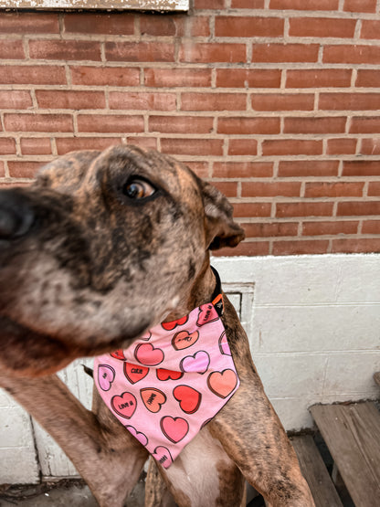 Large Pink Candy Hearts Bandana