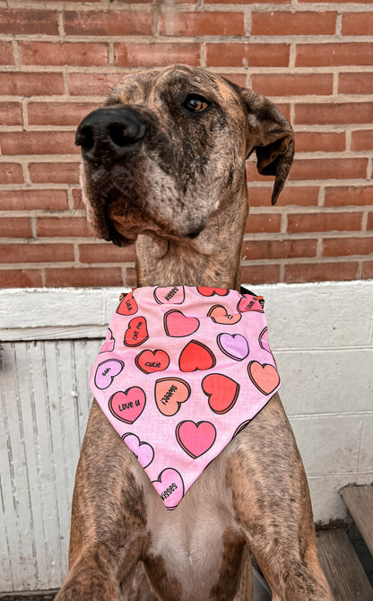 Large Pink Candy Hearts Bandana