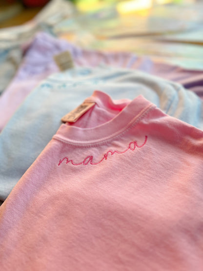 Mama Embroidered Collar Tshirt