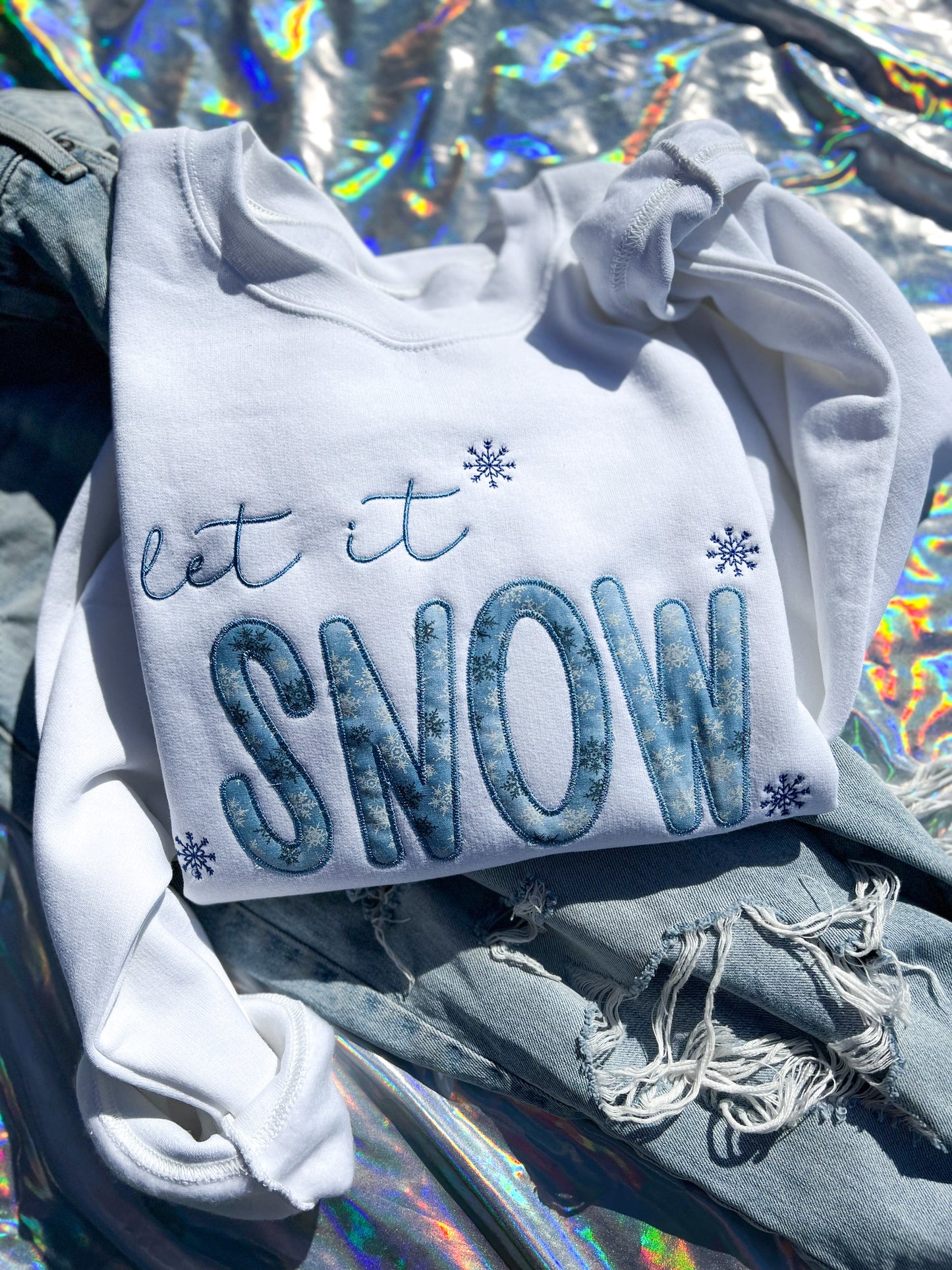 Let it Snow Embroidered Sweatshirt