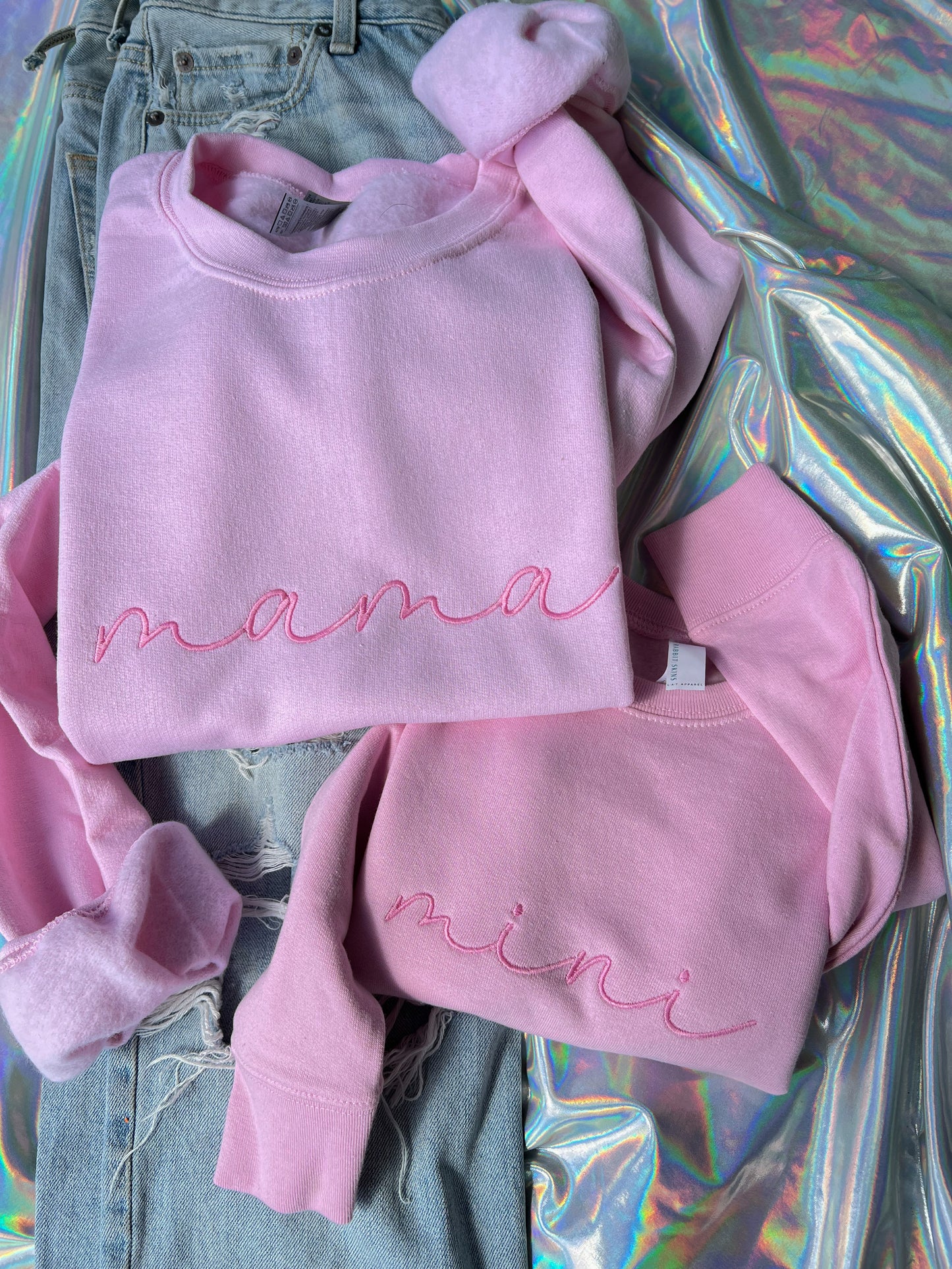 Mama and Mini Embroidered Crewneck Set