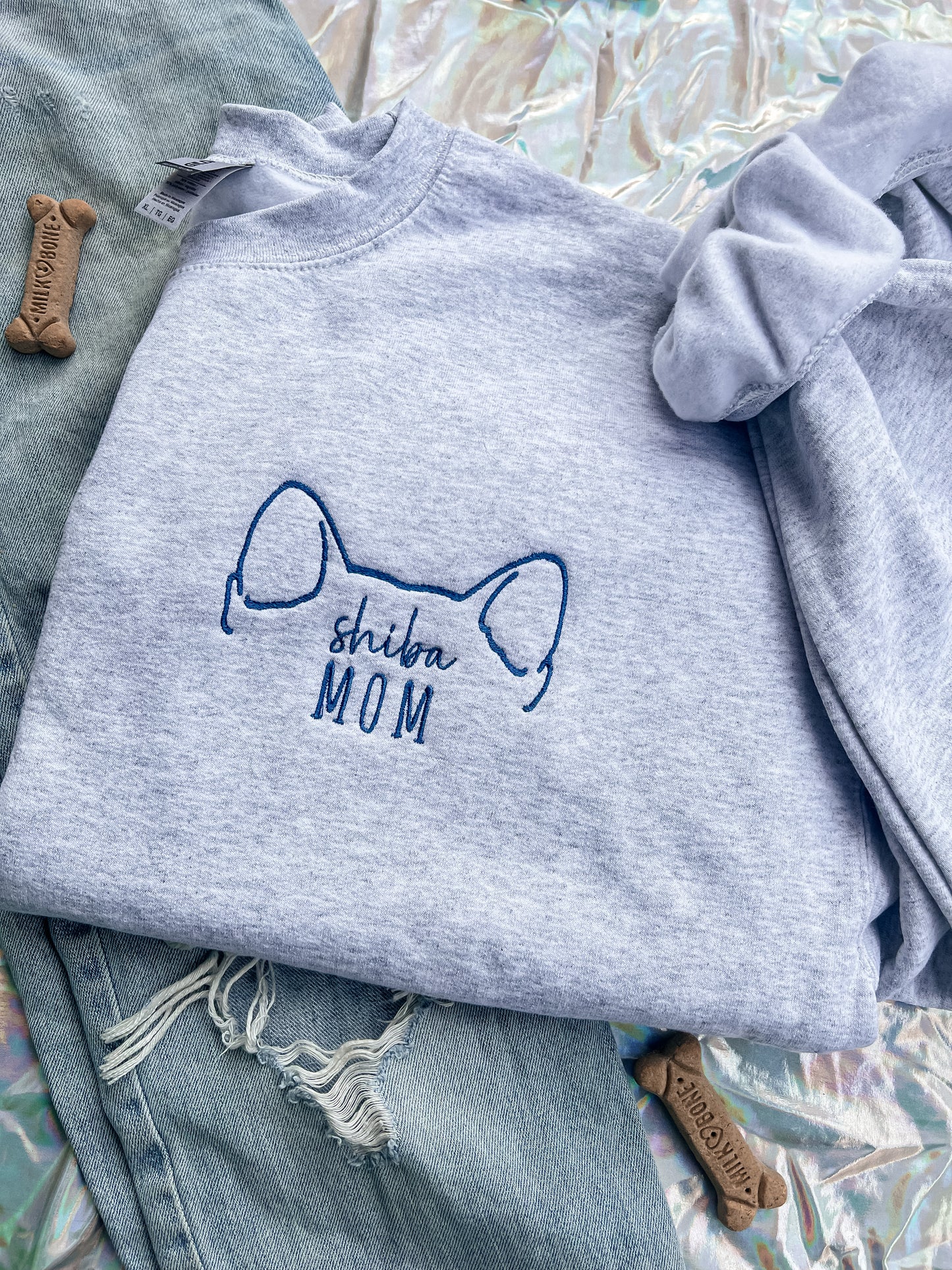 Embroidered Breed Dog Mom Sweatshirt