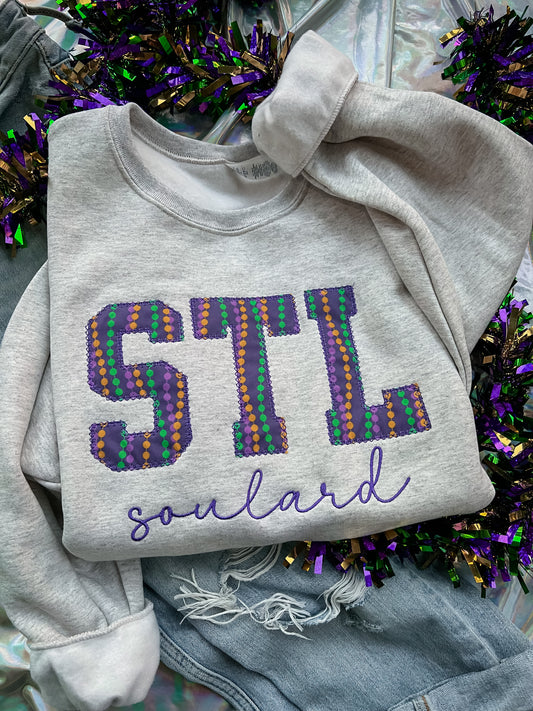 Mardi Gras STL Embroidered Sweatshirt