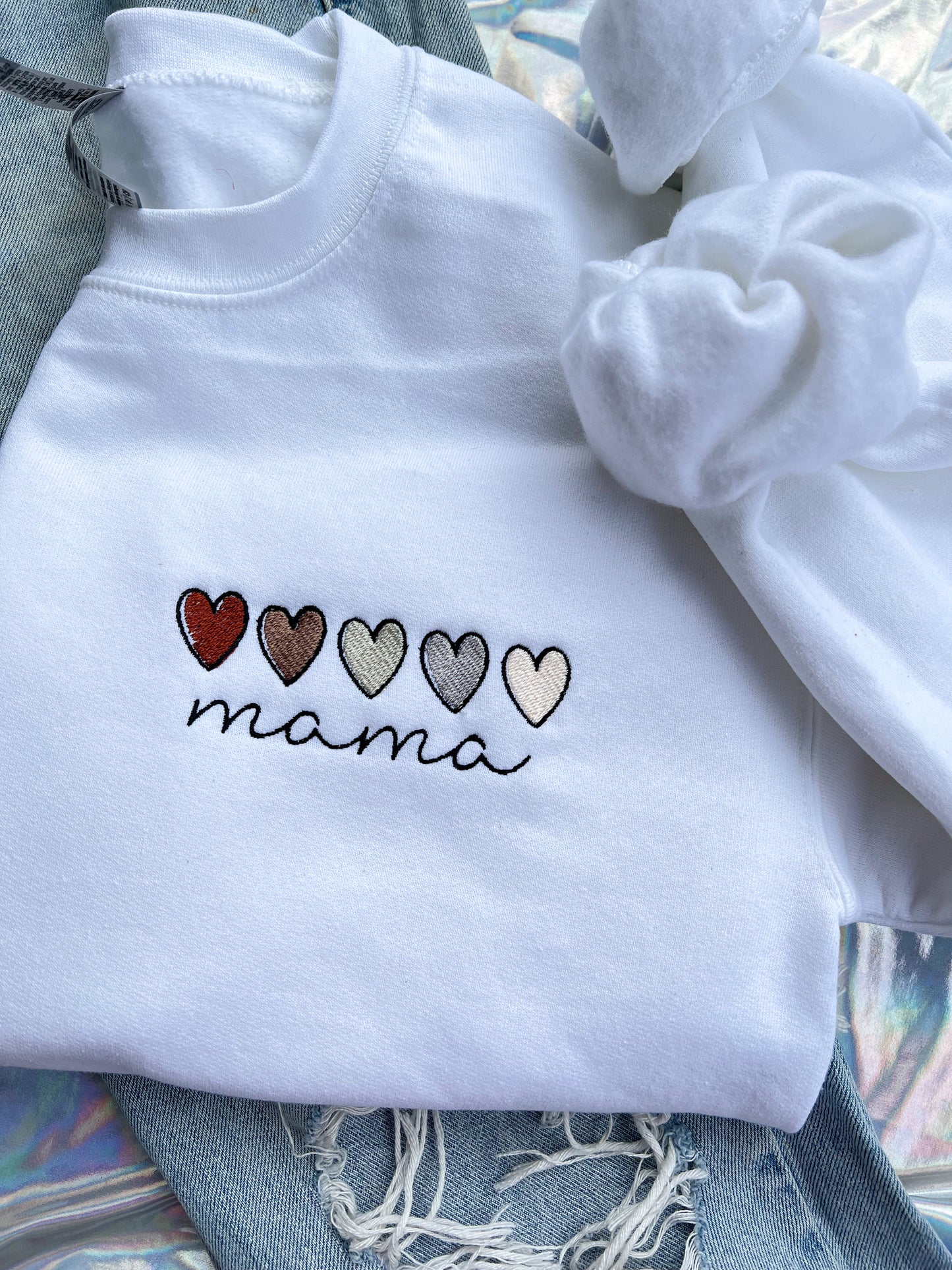 Neutral Mama Embroidered Heart Sweatshirt
