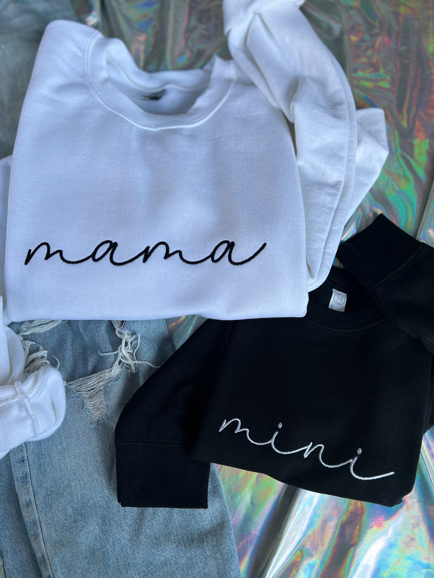 Mama and Mini Embroidered Crewneck Set