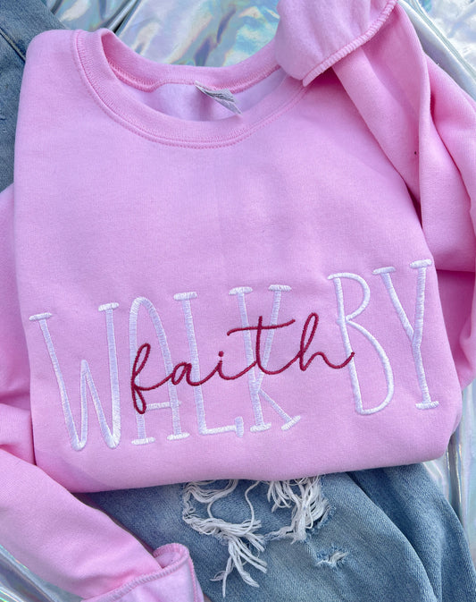 Walk by Faith Embroidered Sweatshirt