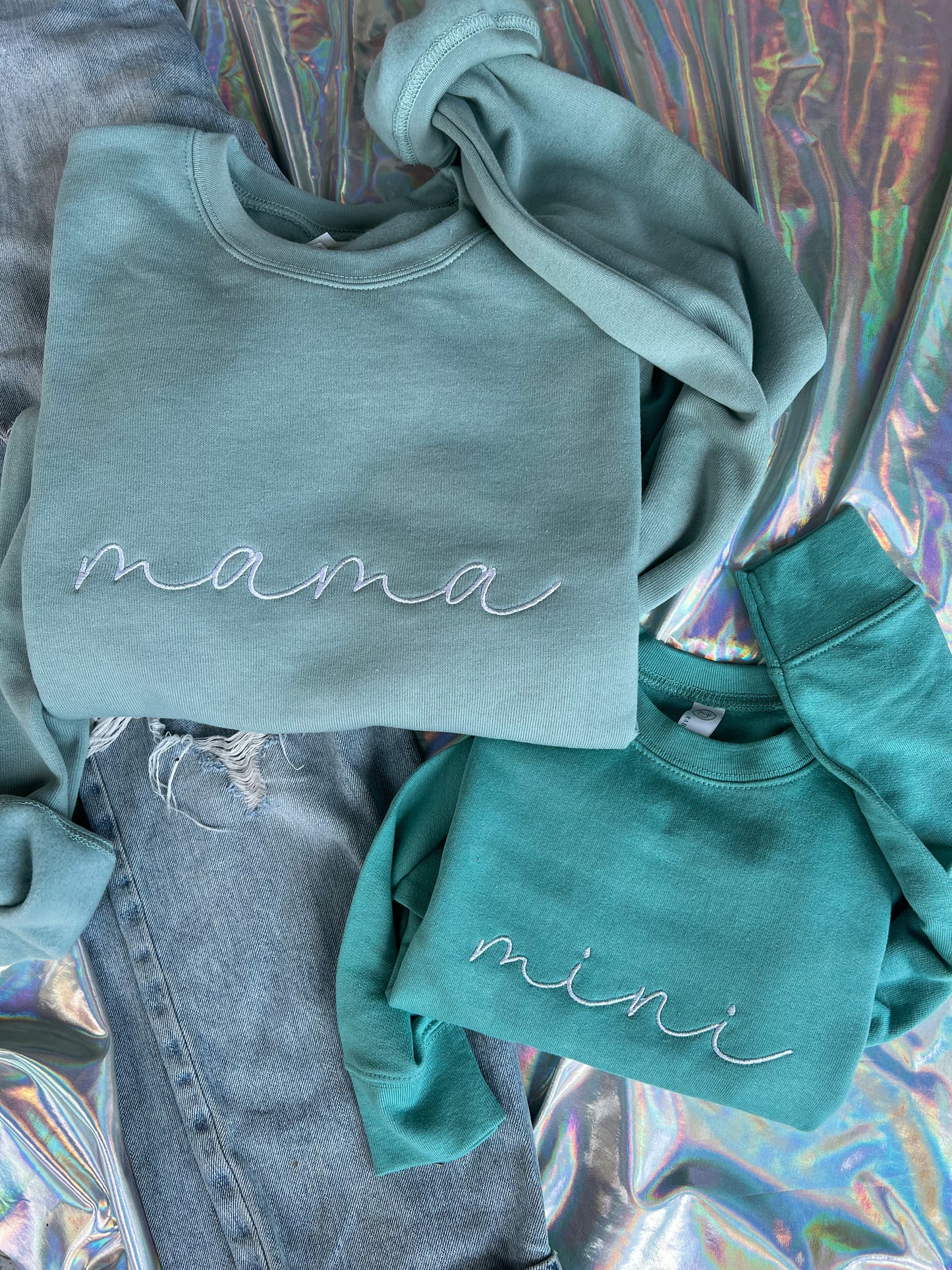 Mama and Mini Embroidered Crewneck Set