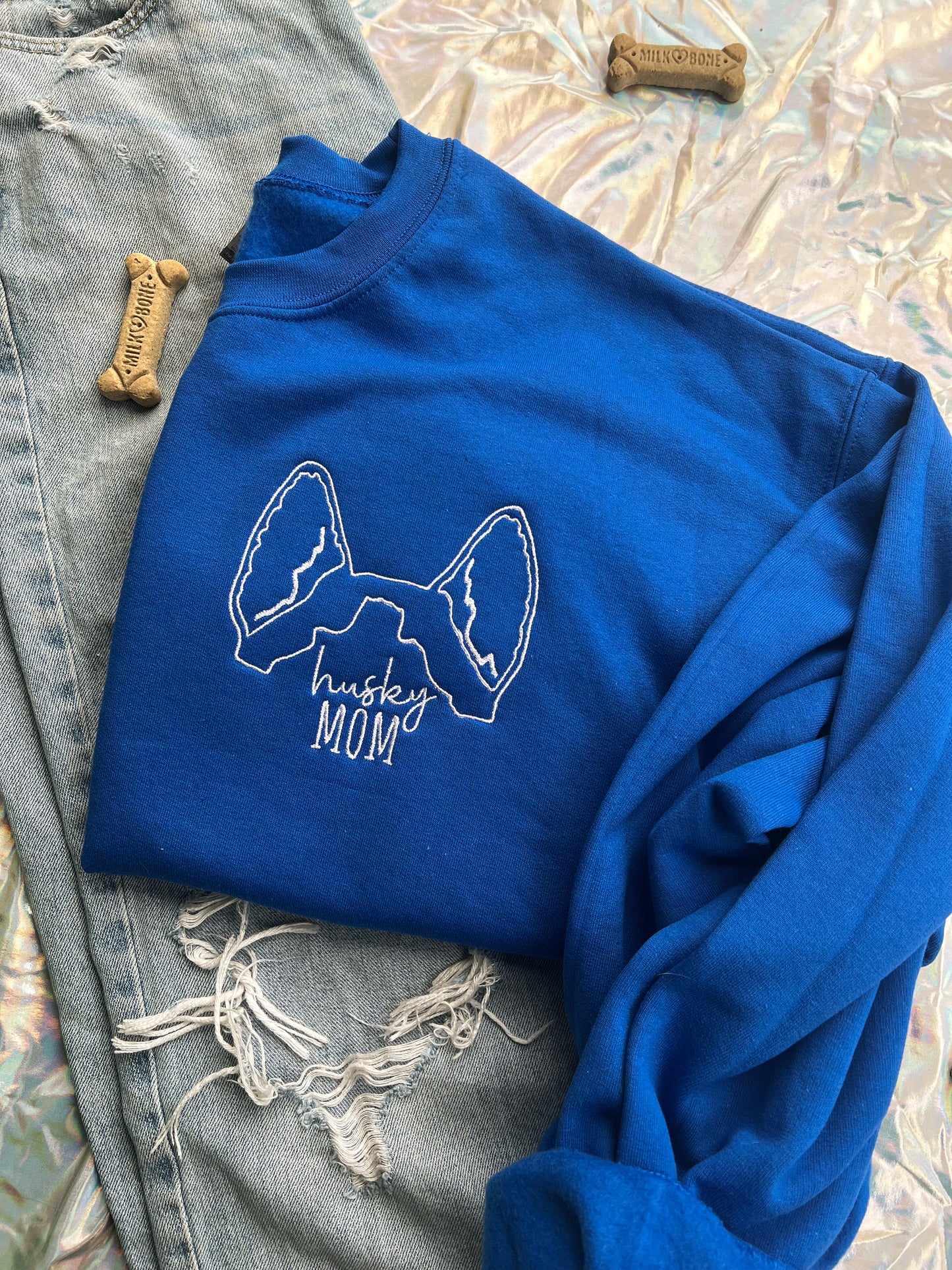 Embroidered Breed Dog Mom Sweatshirt