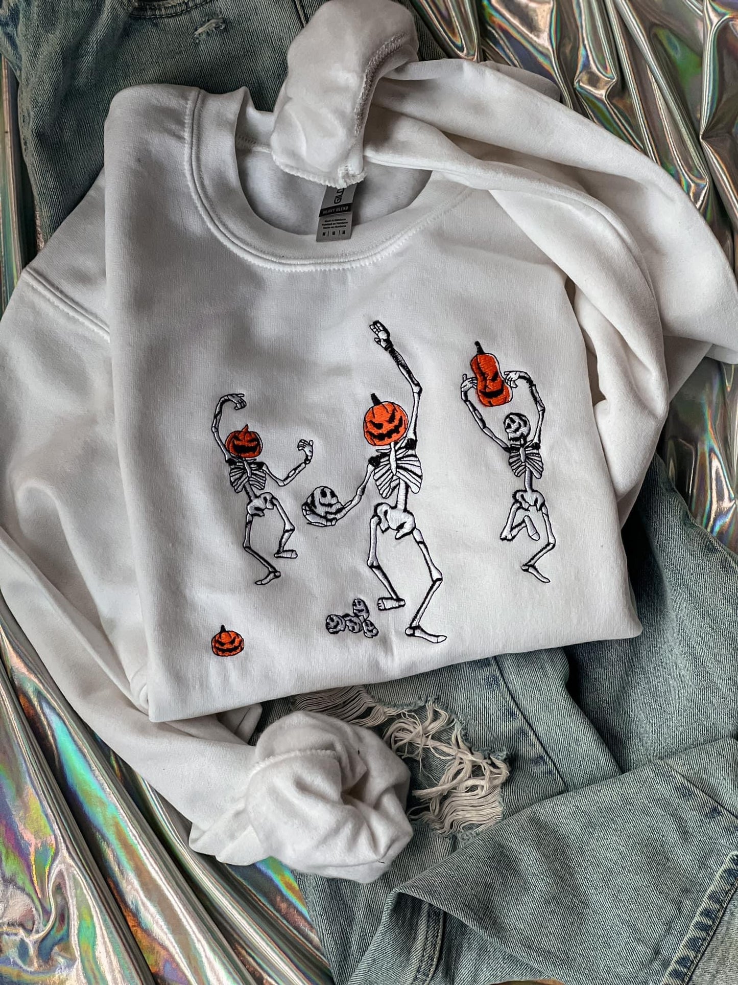 Dancing Skeletons Embroidered Sweatshirt