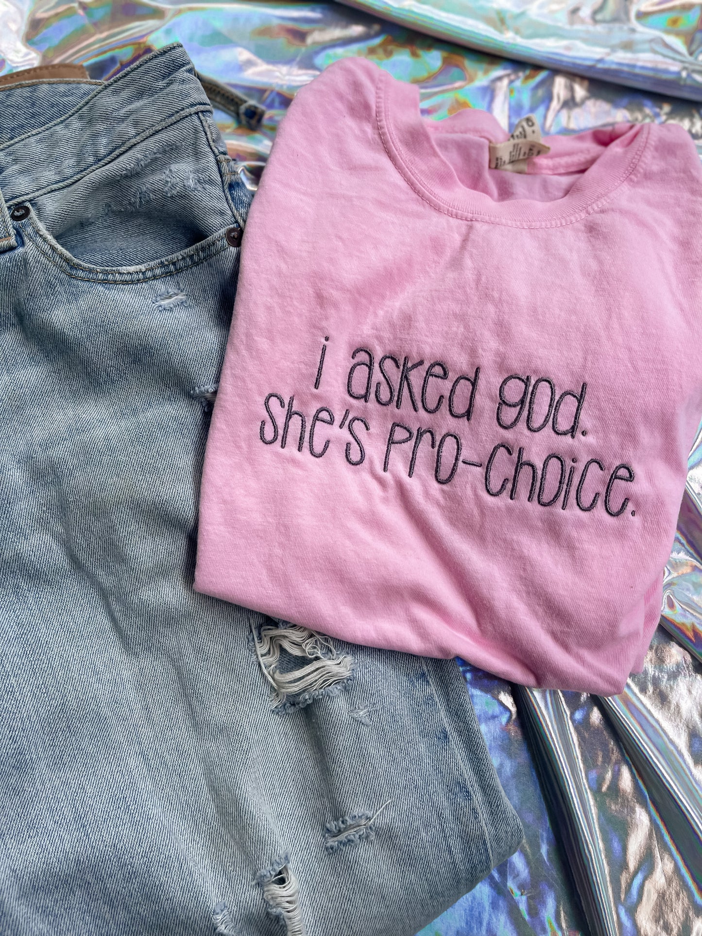 She’s Pro-Choice Embroidered Tee